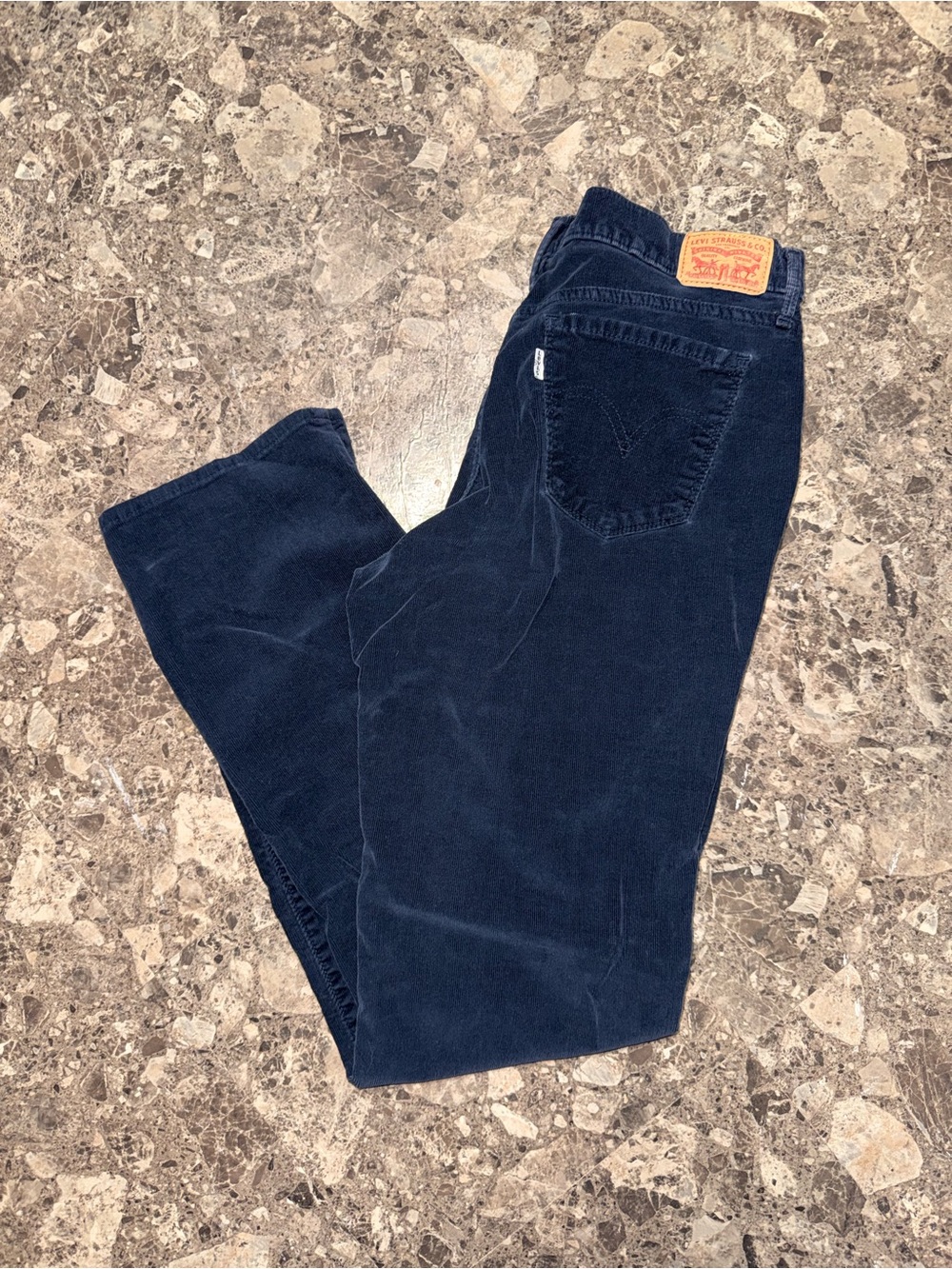 Levi's Navy Corduroy Straight Leg Pants